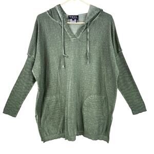Angel Apparel Green Mineral Wash Sweater Knit Sweatshirt Size L Boho